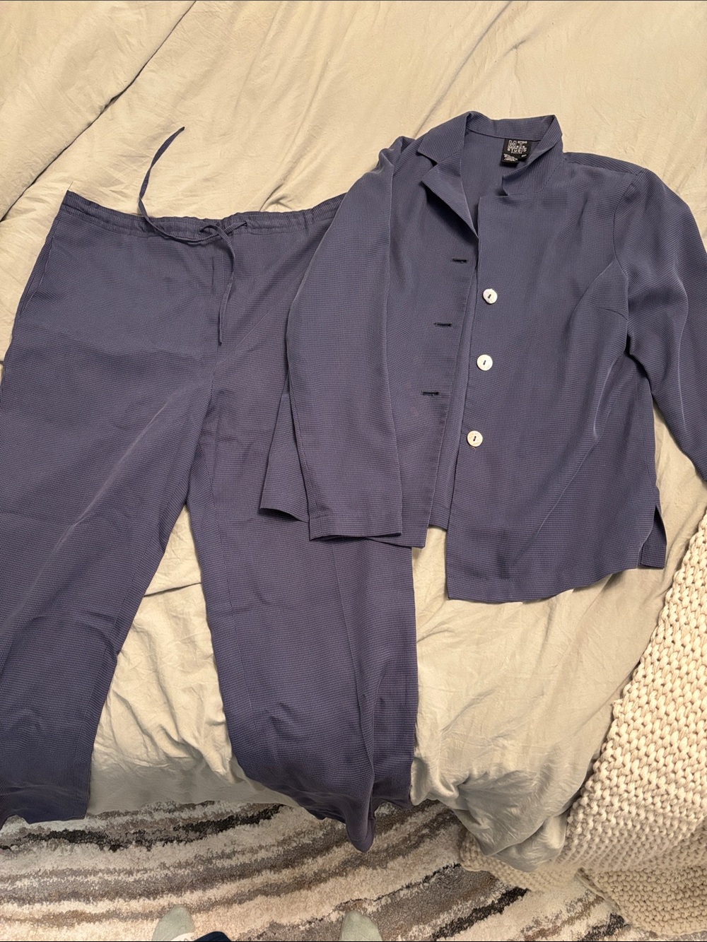 Morgan Taylor size 6 pants suit set buttons and drawstring comfy lightweight
